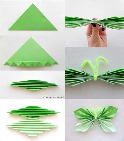 Como hacer mariposas de papel y limpiapipas