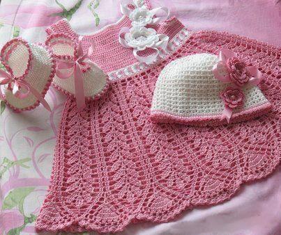Patrones de vestidos a crochet para bebes