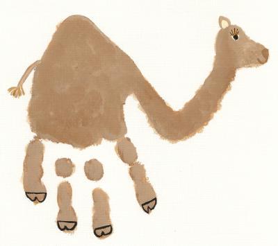 huellas de manos en animales  camello