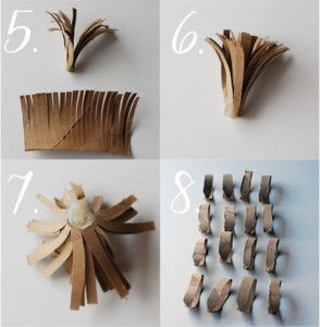 Como hacer flores con tubos de carton reciclados (3)