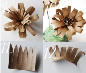 Como hacer flores con tubos de carton reciclados (4)