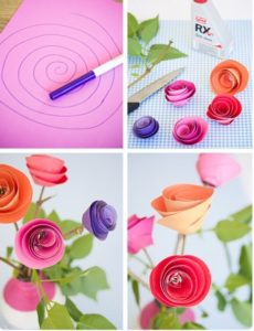 Como hacer rosas con espirales de papel (3)