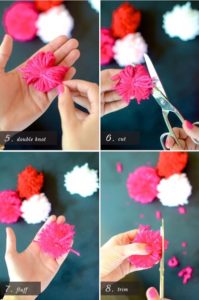 Como hacer un ramo de flores con pompones (4)