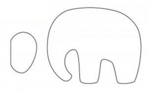 Molde para hacer un elefante de fieltro (2)