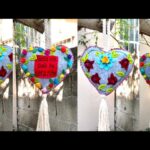 apliques de fieltro con forma de corazon