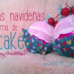 colgantes de tela con forma de cupcake para navidad