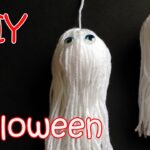 como hacer pompones de fantasmas para halloween