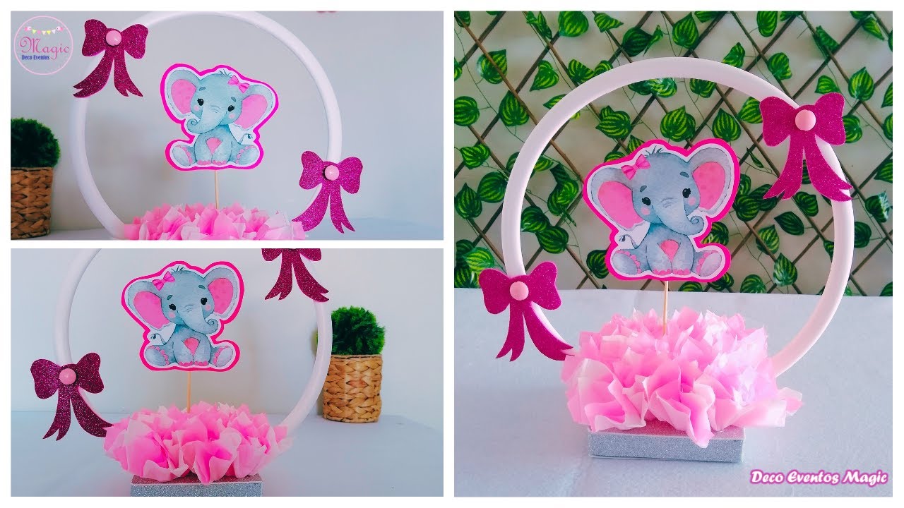 Como hacer un centro de mesa para baby shower